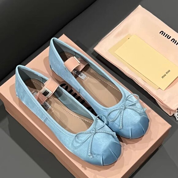 Miu Miu Shoes - Miu Miu Pink Ballet Flats with Bow